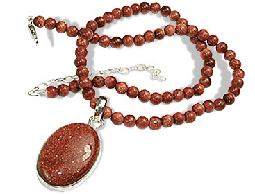 Design 265: brown goldstone pendant necklaces