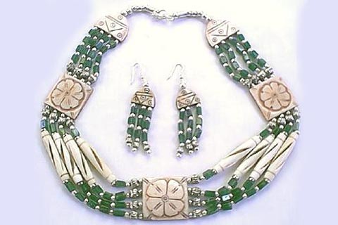 Design 284: green aventurine ethnic necklaces