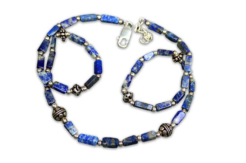 Design 286: blue lapis lazuli flower necklaces