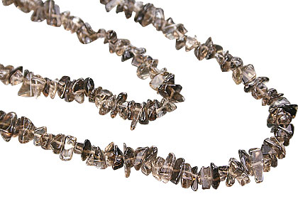 Design 3043: brown smoky quartz chipped necklaces