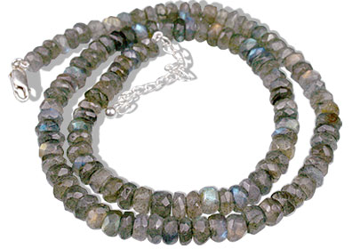 Design 3058: blue,gray labradorite classic necklaces