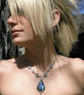 Design 3073: blue labradorite drop necklaces