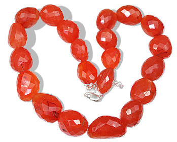 Design 3132: orange carnelian chunky necklaces
