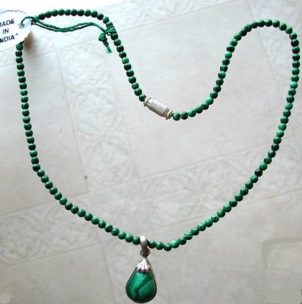 Design 428: green malachite necklaces