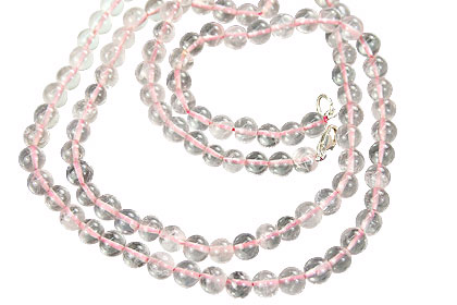 Design 431: pink rose quartz necklaces