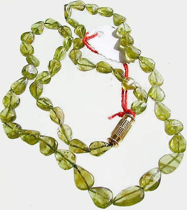 Design 443: green peridot drop necklaces
