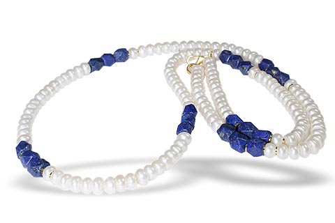 Design 447: blue,white lapis lazuli necklaces