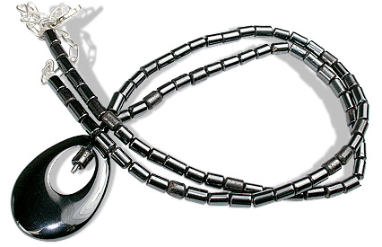 Design 456: black,gray hematite mens necklaces