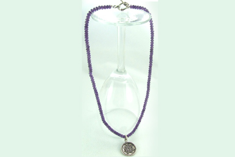 Design 460: purple amethyst medallion necklaces