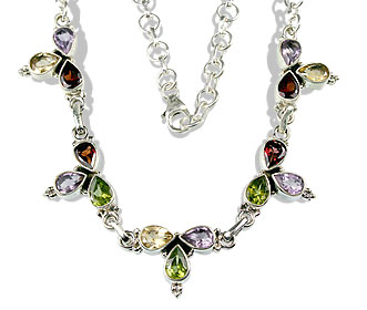 Design 494: multi-color multi-stone wedding necklaces