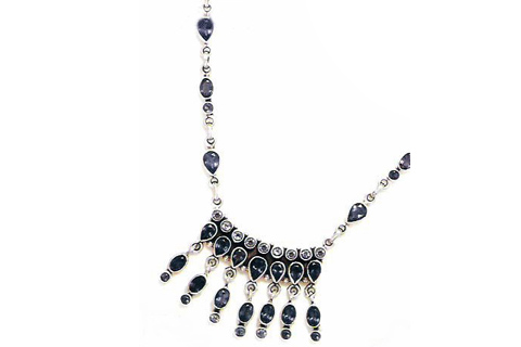 Design 496: blue,purple iolite ethnic necklaces