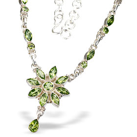 Design 499: green peridot necklaces