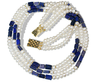 Design 5102: blue,white lapis lazuli necklaces