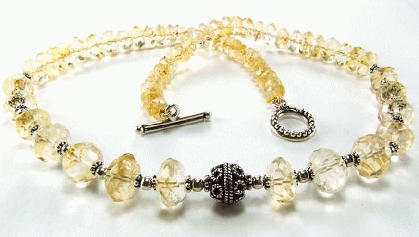 Design 5104: yellow citrine necklaces