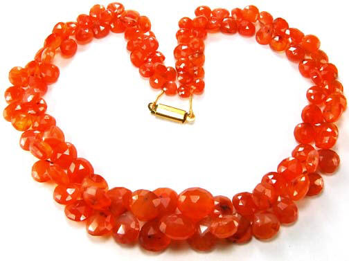 Design 5158: orange carnelian necklaces