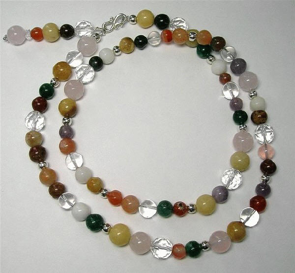 Design 5217: multi crystal necklaces