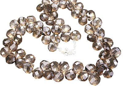 Design 5250: brown smoky quartz drop necklaces