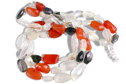 Design 546: multi-color multi-stone multistrand necklaces