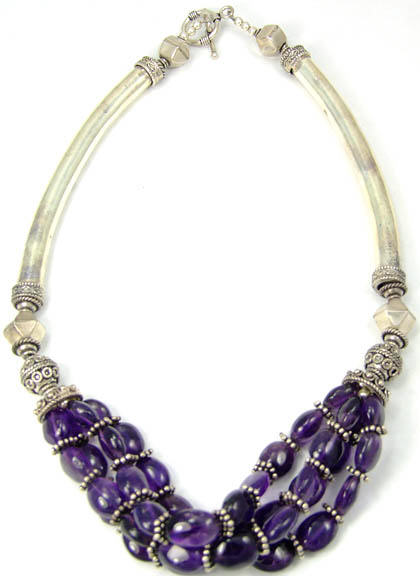 Design 5481: purple amethyst necklaces