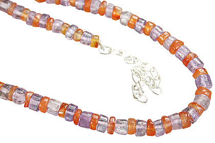 Design 5485: orange,purple amethyst necklaces