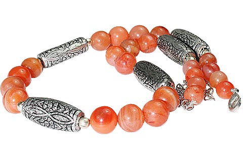 Design 5504: orange carnelian choker necklaces