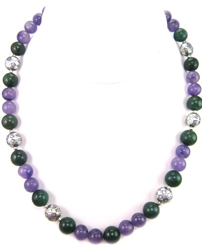 Design 5505: green,purple amethyst necklaces