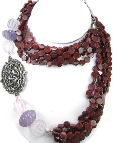Design 5507: red jasper necklaces