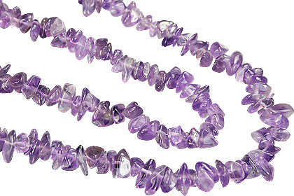Design 5513: purple amethyst chipped necklaces