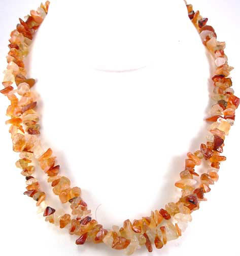 Design 5515: orange carnelian multistrand necklaces