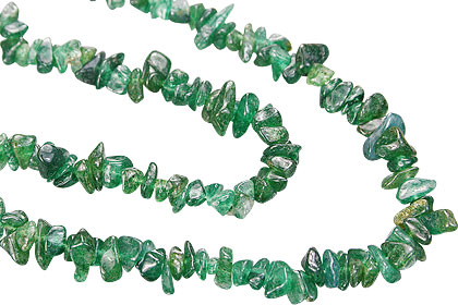 Design 5523: green aventurine chipped, multistrand necklaces