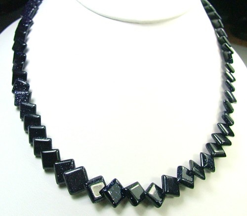Design 564: black goldstone necklaces