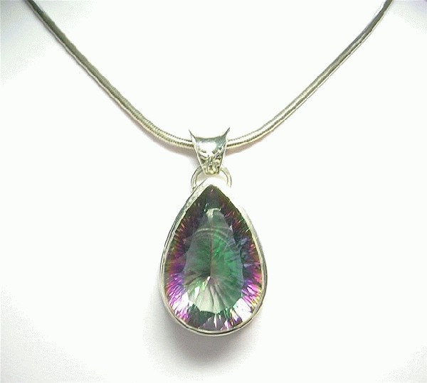 Design 5860: mixed, multi, purple mystic quartz necklaces