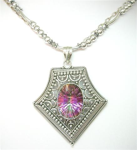 Design 5861: MULTI mystic quartz multistrand necklaces