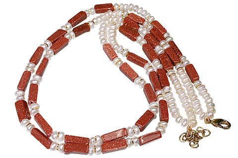 Design 594: brown goldstone multistrand necklaces