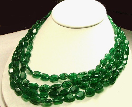 Design 607: green aventurine multistrand necklaces