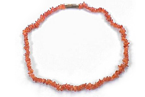 Design 61: orange carnelian chipped necklaces