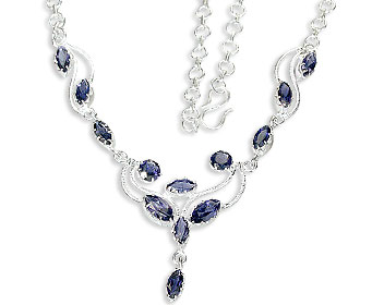 Design 6296: blue iolite drop necklaces