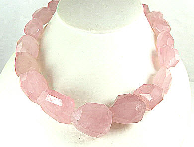 Design 6309: pink rose quartz necklaces