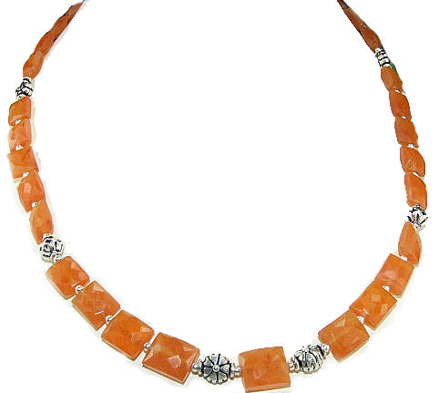 Design 6391: orange carnelian necklaces
