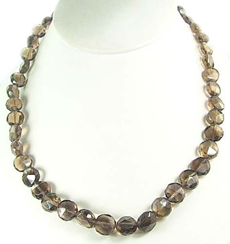 Design 6472: brown smoky quartz necklaces