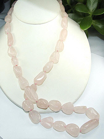 Design 6481: pink rose quartz necklaces