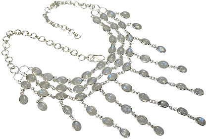 Design 658: white moonstone multistrand necklaces
