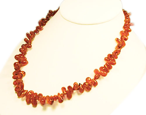 Design 661: orange carnelian drop necklaces
