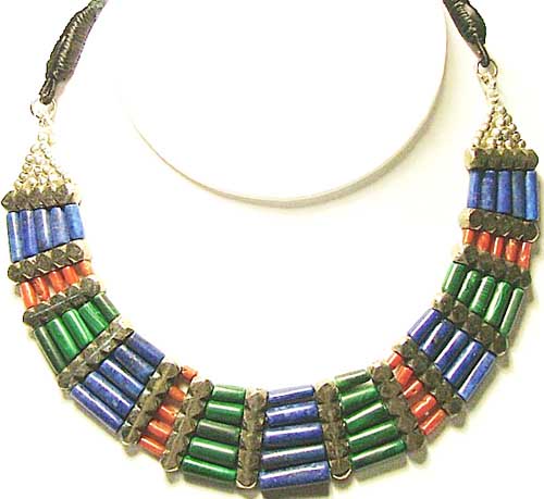 Design 682: multi colored multi-stone choker necklaces