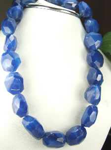 Design 6831: blue onyx tumbled necklaces