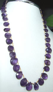 Design 6839: purple amethyst drop necklaces