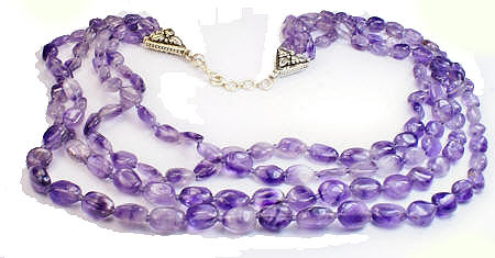 Design 6842: purple amethyst multistrand necklaces