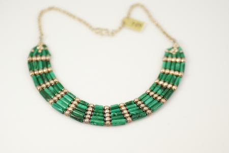 Design 686: green malachite choker necklaces