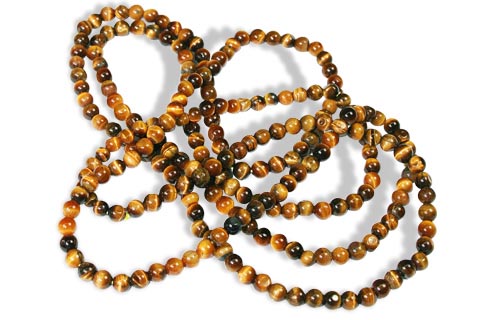 Design 6958: brown tiger eye simple-strand necklaces