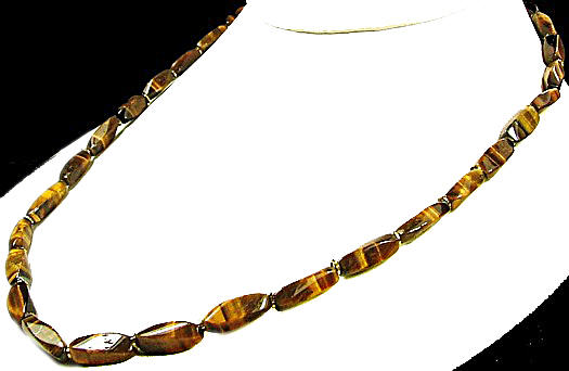 Design 701: brown tiger eye simple-strand necklaces